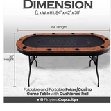 Winston 10 Player Poker Table - Black